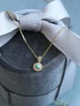 thumb 925 Sterling Silver Turquoise Geometric Dainty Necklace 3