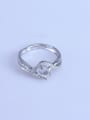 thumb 925 Sterling Silver 18K White Gold Plated Geometric Ring Setting Stone size: 6*7mm 0