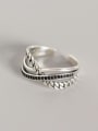 thumb 925 Sterling Silver Rhinestone White Geometric Trend Stackable Ring 0