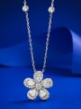 thumb 925 Sterling Silver Cubic Zirconia Flower Dainty Necklace 0