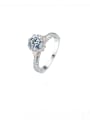 thumb 925 Sterling Silver Moissanite Geometric Dainty Band Ring 0