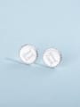 thumb 925 Sterling Silver Round Letter Minimalist Stud Earring 1