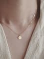 thumb 925 Sterling Silver Gold Letter lucky small gold coin Minimalist Necklace 2