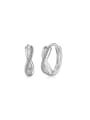 thumb 925 Sterling Silver Cubic Zirconia Geometric Dainty Huggie Earring 0