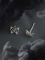 thumb 925 Sterling Silver Cubic Zirconia Butterfly Minimalist Stud Earring 2