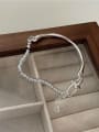 thumb 925 Sterling Silver Vintage Asymmetrical  Chain Link Bracelet 3