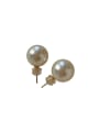 thumb 925 Sterling Silver Freshwater Pearl Ball Dainty Stud Earring 0