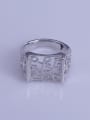 thumb 925 Sterling Silver 18K White Gold Plated Square Ring Setting Stone size: 13*13mm 0