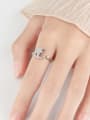 thumb 925 Sterling Silver Cubic Zirconia Moon Minimalist Rotate Band Ring 2