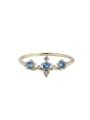thumb 925 Sterling Silver Cubic Zirconia Blue Crown Dainty Band Ring 0
