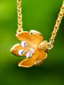 thumb 925 Sterling Silver Flower Smile color separation creative natural handmade Artisan Necklace 1
