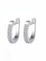 thumb 925 Sterling Silver Cubic Zirconia Geometric Luxury Huggie Earring 2