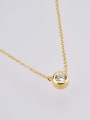 thumb 925 Sterling Silver Cubic Zirconia Round Minimalist Necklace 2