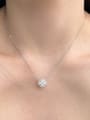thumb 925 Sterling Silver Cubic Zirconia Clover Dainty Necklace 2