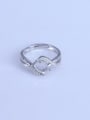 thumb 925 Sterling Silver 18K White Gold Plated Geometric Ring Setting Stone size: 6*8mm 0