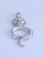 thumb 925 Sterling Silver Rhodium Plated Round Pendant Setting Stone size: 10*14mm 0