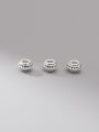 thumb S925 plain silver retro old 5mm pattern spacer flat beads 2