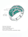 thumb 925 Sterling Silver Emerald Geometric Luxury Cocktail Ring 2