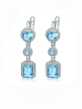 thumb 925 Sterling Silver Natural Color Treasure Topaz Geometric Luxury Drop Earring 0