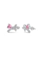 thumb 925 Sterling Silver Cubic Zirconia Bowknot Dainty Stud Earring 2