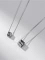 thumb 925 Sterling Silver Crystal Geometric Minimalist Necklace 0