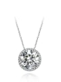 thumb 925 Sterling Silver High Carbon Diamond White Round Luxury Necklace 0