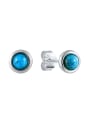 thumb 925 Sterling Silver Turquoise Geometric Vintage Stud Earring 3