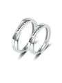 thumb 925 Sterling Silver Letter Minimalist Couple Ring 0