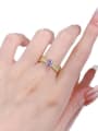 thumb 925 Sterling Silver Cubic Zirconia Cross Luxury Band Ring 1
