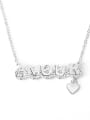 thumb 925 Sterling Silver Cubic Zirconia Letter Minimalist Necklace 3