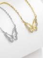 thumb 925 Sterling Silver Cubic Zirconia Butterfly Minimalist Necklace 2
