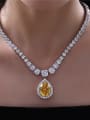 thumb 925 Sterling Silver High Carbon Diamond Yellow Water Drop Luxury Necklace 1