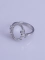 thumb 925 Sterling Silver 18K White Gold Plated Geometric Ring Setting Stone size: 11*15mm 1