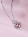 thumb 925 Sterling Silver High Carbon Diamond Heart Dainty Necklace 0
