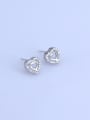 thumb 925 Sterling Silver 18K White Gold Plated Heart Earring Setting Stone size: 5*5mm 0