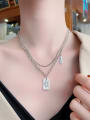 thumb 925 Sterling Silver Letter Vintage Multi Strand Necklace 1