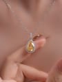 thumb 925 Sterling Silver High Carbon Diamond Water Drop Dainty Necklace 1