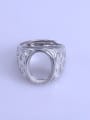 thumb 925 Sterling Silver 18K White Gold Plated Geometric Ring Setting Stone size: 11*15mm 1