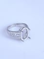 thumb 925 Sterling Silver 18K White Gold Plated Geometric Ring Setting Stone size: 10*14mm 2