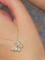 thumb 925 Sterling Silver Cubic Zirconia Butterfly Dainty Necklace 0