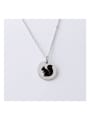 thumb Stainless Steel Circle Cute Animal Pendant Necklace 0