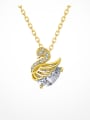 thumb 925 Sterling Silver High Carbon Diamond  Luxury Swan Pendant  Necklace 0