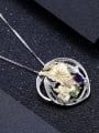 thumb 925 Sterling Silver Natural Color Treasure Topaz Flower Artisan Necklace 2