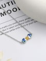 thumb 925 Sterling Silver Glass Stone Enamel Fish Dainty Necklace 2