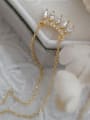 thumb 925 Sterling Silver Rhinestone Gold Water Drop Dainty Necklace 2