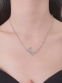 thumb 925 Sterling Silver Letter K Vintage Asymmetrical  Chain Necklace 1