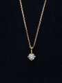 thumb 925 Sterling Silver Cubic Zirconia Round Dainty Necklace 2