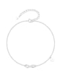thumb 925 Sterling Silver Cubic Zirconia  Minimalist Number 8 Anklet 0