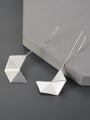 thumb 925 Sterling Silver Origami Silver Minimalist Creative Design Artisan Hook Earring 1