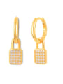 thumb 925 Sterling Silver Cubic Zirconia Geometric Minimalist Huggie Earring 0
